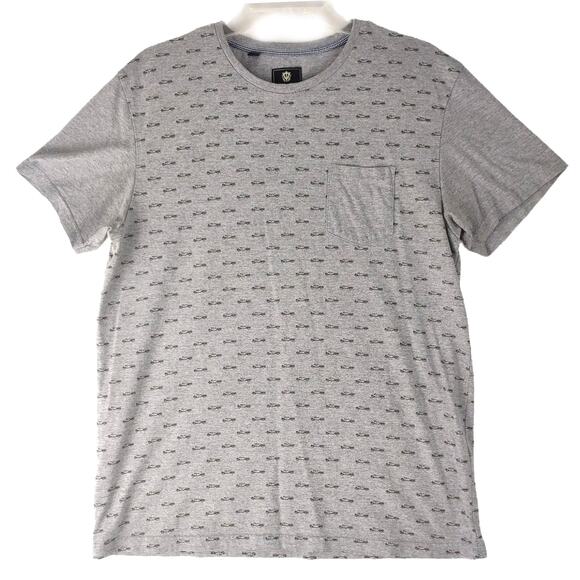 Steel & Jelly London Men's L Automobiles Print Pocket T-Shirt, Gray Large Cars - Picture 1 of 6